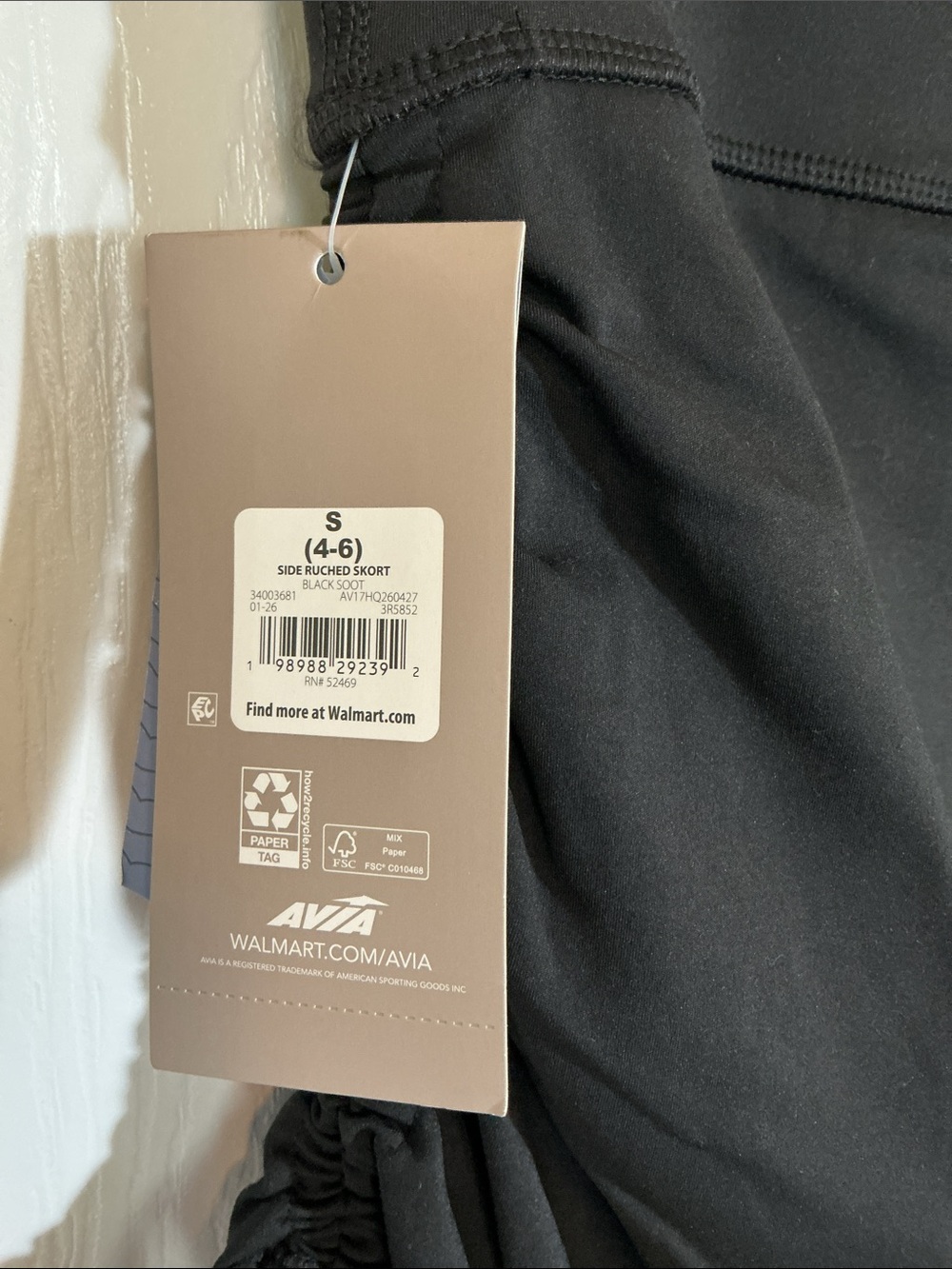 Avia Black Ruched Mini Skirt with Side Ties - Picture 3 of 6